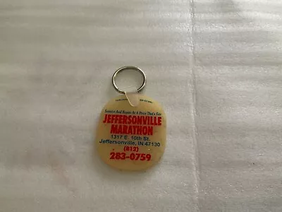 Vintage Key Ring JEFFERSONVILLE MARATHON SERVICE STATION JEFFERSONVILLE IN. • $1.99