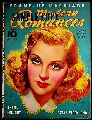 Earl Christy COVER ONLY Modern Romances February 1939 Nancy Kelly • $8.95
