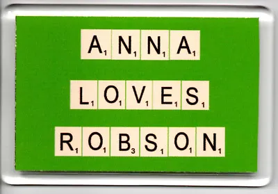 Fridge Magnet Personalised Scrabble Letters Message Phrase - You Choose Wording • £2.95
