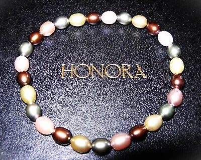 Honora *multi Colour* Very Glossy Cultured Freshwater Baroque Pearl Bracelet Qvc • £9.99