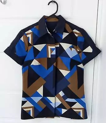 J.Crew Navy Blue Geometric Top Size 00/XS NEW WITH TAGS • $29