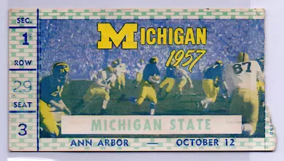 Michigan Wolverines 10/12/1957 College Football ORIGINAL Ticket V Michigan State • $34.95