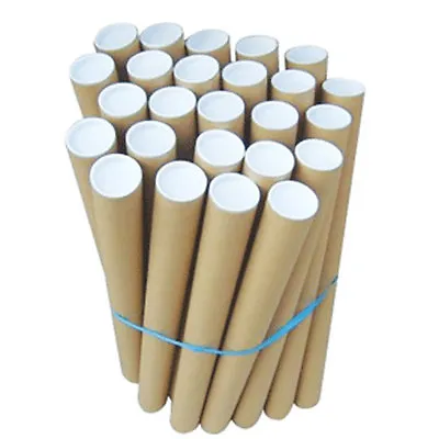 £5.92 • Buy Many Sizes A1 A2 A3 A4 Bulk Postal Tubes Packing Tubes + End Caps Cardboard Tube