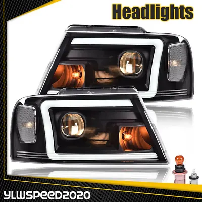 LED DRL Projector Headlight/Lamps Clear Black Fit For 04-08 Ford F-150/Mark LT • $119.81