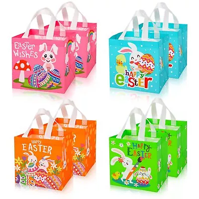 Easter Gift Bags8 Pack Reusable Tote Bag With Handle Easter Non-Woven • £7.49