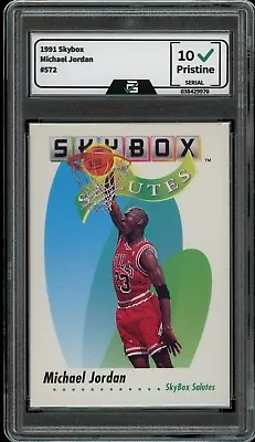 1991 Skybox #572 Michael Jordan GRADED 10 GEM MINT HOF Chicago Bulls • $20