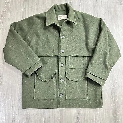 VTG CC Filson Style 83 Wool Double Packer Mackinaw Coat Men's Sz 50 Green • $299.99