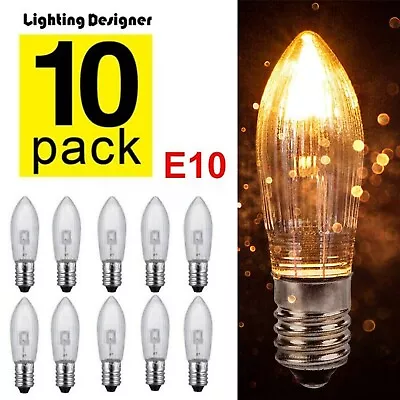 10x Candle Arch Bridge Bulb Christmas Lamp Spare E10 Screw Light 3W 34V AC UK • $5.88