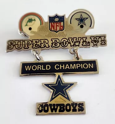 🔥 NFL SUPER BOWL VI DALLAS COWBOYS CHAMPIONSHIP Vs  Miami Dolphins PIN-FREE SHP • $19.90