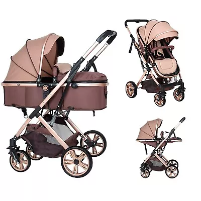 PEARLOVE 2 In 1 Convertible Baby Stroller Newborn Reversible Bassinet Pram Fold • $199.99