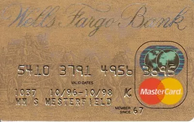 Vintage Master Card Credit Card  Exp 1996 - Wells Fargo • $25