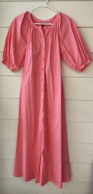 $125 • Buy STAUD Maxi Dress Coral Pink 0 2 4 Extra Small Button Down Cotton Women’s XS $325