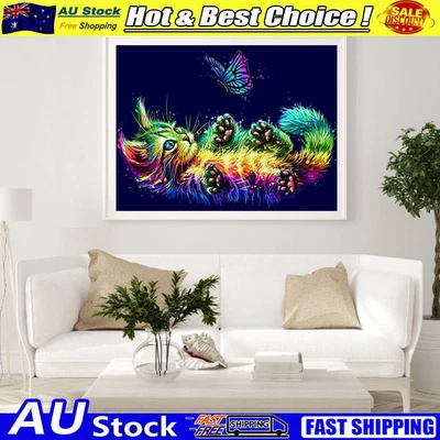 $14.89 • Buy 5D DIY Diamond Painting Cat Colorful Full Round Drill Mosaic Decorative Drawing