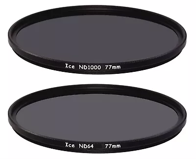 ICE 77mm Solar Eclipse ND Filter Set 16 Stop ND64 + ND1000 Optical Glass • $44.95