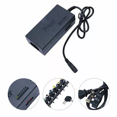 96W Universal Laptop Adjustable Charger Power Supply Adapter 8 Connector 12-24V • £9.59
