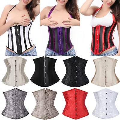 £9.79 • Buy Underbust Corset Waist Training Burlesques Cinchers Waspie Plus Size Basques UK