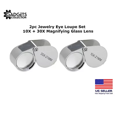 4-Pack 10X + 30X Jewelers Jewelry Eye Loupe Set Optical Magnifying Glass Lens  • $12.99