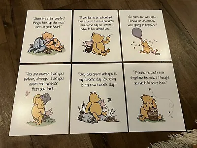 Winnie The Pooh Art Prints Set Qty 6 Classic Pooh Vintage Baby Girl Boy Gender N • $30