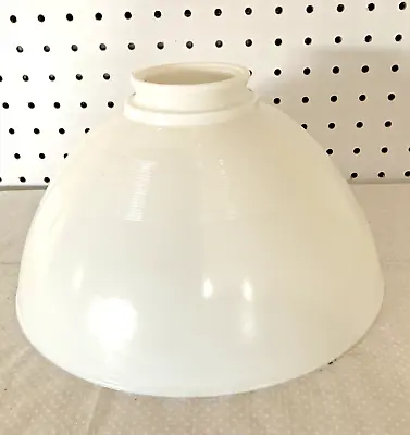 60's Vintage Lamp Shade 10 Torchiere White Milk Glass Ribbed Pendant Hanging • $44.99