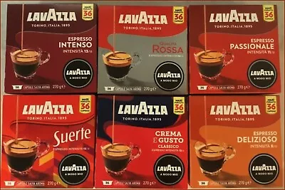 144 Original Coffee LAVAZZA A MODO MIO Espresso Pods (4 Boxes X 36 Capsules) • $106.69