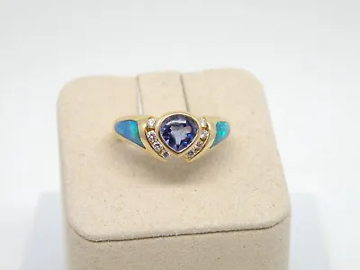 Authentic Kabana 18k Yellow Gold Ring Premium 4 Star Opal Tanzanite  Diamonds • $1840