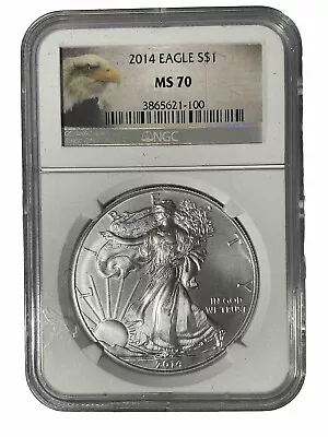 2014 *american Silver Eagle* Ngc-ms70 (flawless Coin) ~nr~ #890 • $0.99