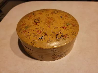 Vintage Round Flowered Box • $18