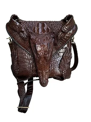 Genuine Crocodile Alligator Leather Skin Sling Bags Backpack Crossbody Bag Men • $490
