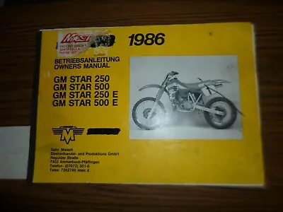 OEM Original M-Star Maico 1986 500 250 Owner's Manual Not A Copy • $40