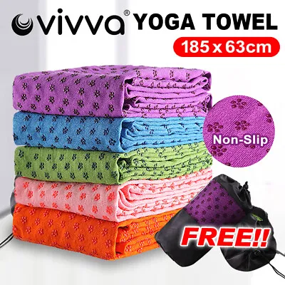 $16.88 • Buy VIVVA Non-slip Yoga Towel Mat Eco-friendly Fitness Gym Microfiber Blanket Large