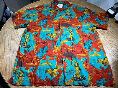 Disney Shirt Adult XL Green Mr. Toad's Wild Ride Kevin & Jody Button Up Mens • $34.88