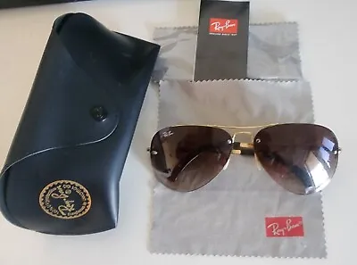 $79 • Buy Ray-Ban Mens Aviator RB 3449 Sunglasses, Excellent Condition In Box RRP$232