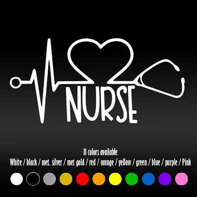 6   Nurse Love STETHOSCOPE RN Laptop Bumper Car Window Diecut Vinyl Decal  • $7.41