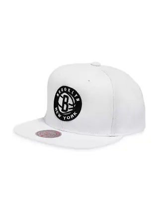 Men's Mitchell & Ness White/Black NBA Brooklyn Nets Core Basic Snapback - OSFA • $26.20