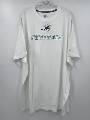 Miami Dolphins Team Issued Nike Dri-fit White Short Sleeve Nfl Equipment 4xl • $25.99