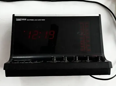 Vintage 1970s Montgomery Ward Airline Wood Panel LED Clock Radio TESTED GEN1959A • $35