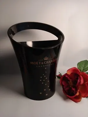 Moet & Chandon Acrylic Champagne Ice Bucket Black Gold Stars Jean-Marc Gady Used • $29.99