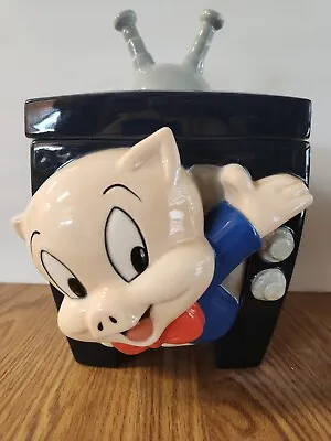 Vintage Warner Bros Studio Stores 3D Porky Pig TV Cookie Jar Very Rare New  • $49.95