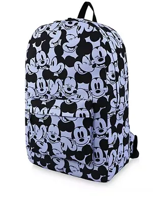 NWT Disney Store Mickey Mouse Expressions 18  School Backpack Blue Laptop Sleeve • $26.99