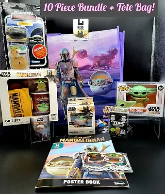 Mandalorian 10-Pc Gift Set! Star Wars Grogu  Baby Yoda  Custom Bundle + Tote Bag • $59.48