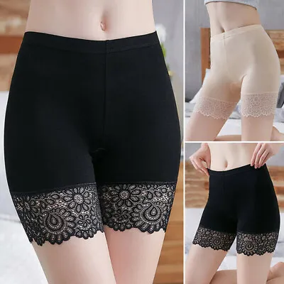 Womens Elastic Soft Lace Safety Under Shorts Leggings Pants Anti Chafing Panties • £3.94
