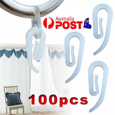 100 X Nylon Plastic Curtain Hooks Lace Pencil Boat Caravan Campe Plastic Pleat • $11.58