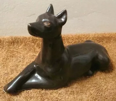 Vintage Doberman Pinscher Dog Porcelain Figurine 8  Hand Painted Mint • $19.99