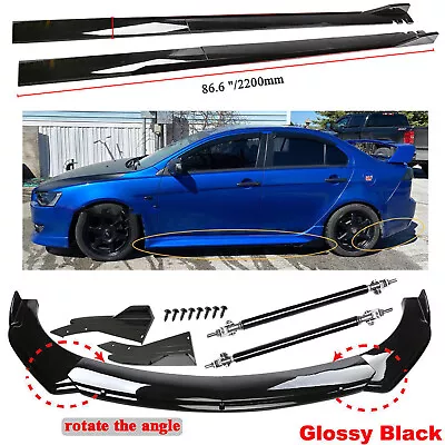 For Mitsubishi Front Bumper Lip Body Spoiler Splitter Side Skirt Strut Rod • $99.99