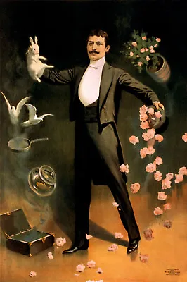 Vintage POSTER.A Magic Act.Magician's Room Decor.Home House Wall Design.639 • $36