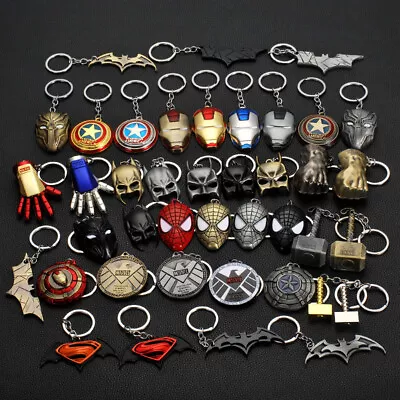 £3.49 • Buy Avengers Marvel Heros Spider Iron Man Thor Thanos Captain America Key Ring Chain