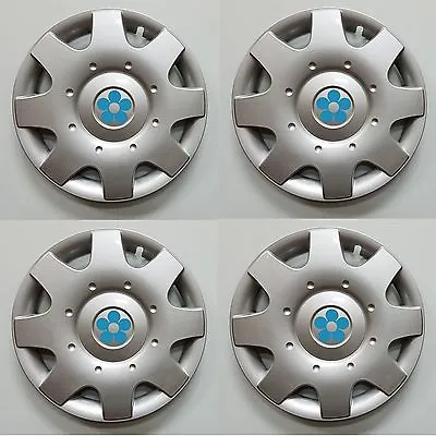 NEW 1998-2009 VW BEETLE 16  BLUE DAISY FLOWER Hubcaps Wheelcovers SET Of 4 • $74.92