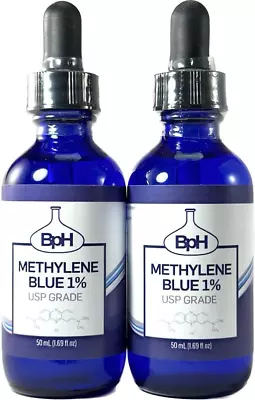 Methylene Blue 1% USP (Pharmaceutical) Grade: 2×50 Ml Twin Pack Glass: 3Rd Part • $67.80