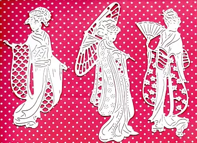 9 New Tattered Lace Village Gossip Geisha Girl Die Cuts -japanese Lady Oriental • £1.75