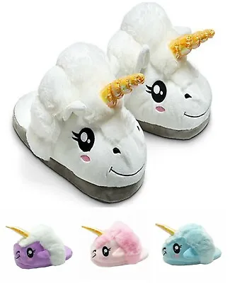 Womens Cute Unicorn Slipper Plush Cotton Indoor Shoes Winter Warm Slippers Gift • $29.99